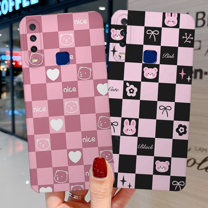 [GC010] Case Vivo Y11/Y12/Y12i/Y15/Y16/Y17/Y19 Motif Walpaper Kotak-Kotak  - Case Kekinian - Case Pr