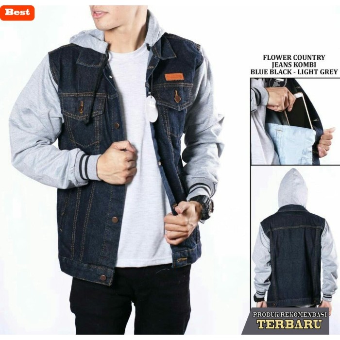 hoodie pria keren Jaket Jeans Hoodie Denim Pria Boy Anak Jalanan - Denim BioBlitz M-L-XL - G+A, M