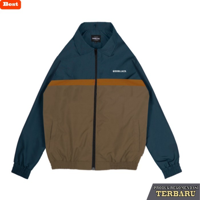 hoodie pria keren Dobujack Tracktop Suit Jacket Doom Saga Cream Green Petrol - S