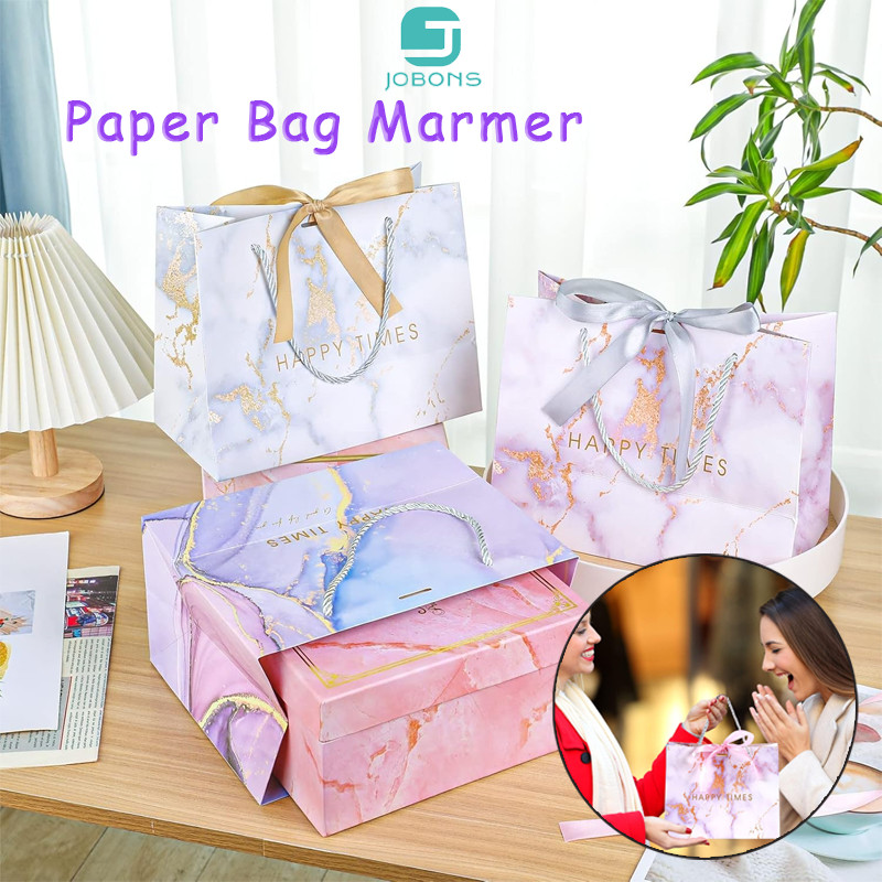 

Paperbag Marble Elegan Paper Bag Goodie Bag Motif Marmer Dengan Pita Gold