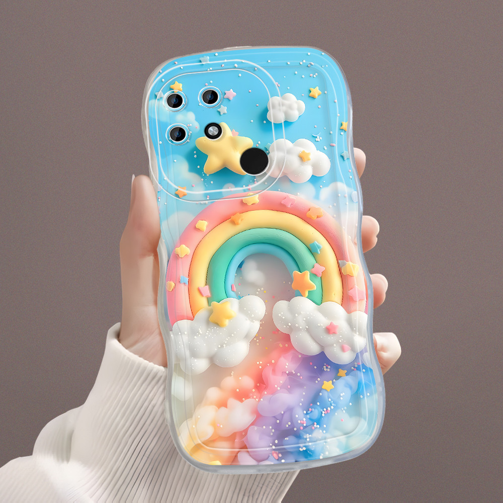 Realme Narzo 50A Phone Cover Sofcase Untuk Case Softcase Casing Hp Kesing Soft Cassing Rainbow 5041