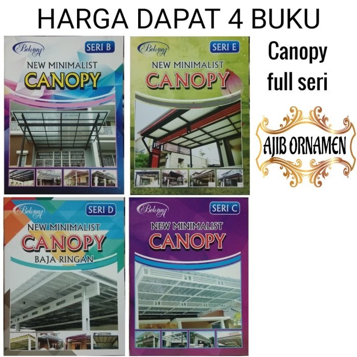 Buku katalog tralis khusus Canopy minimalis modern 4 seri buku kecil Homeware Equipt