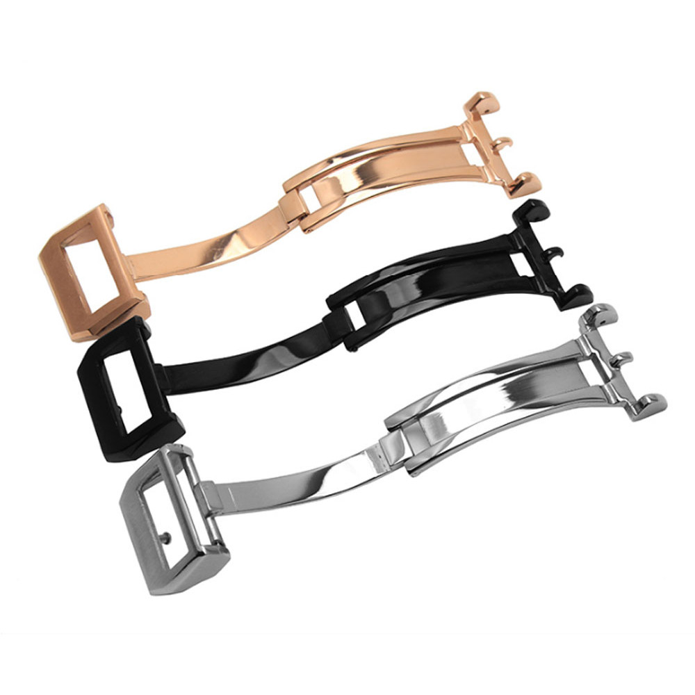 18mm High Quality Swiss 316L Stainless Steel Deployment Buckle Fit For IWC Pilot Watchband Strap Sil