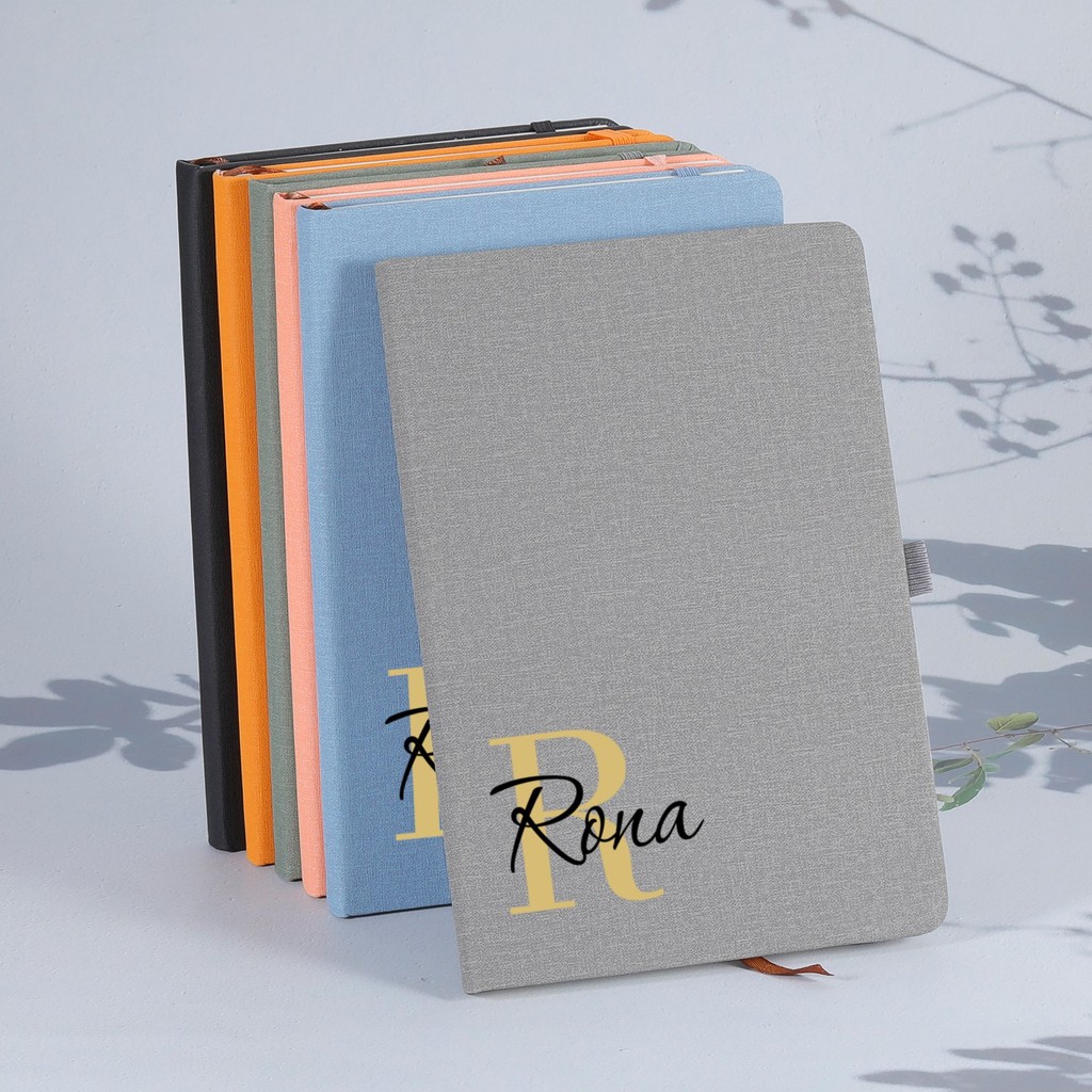 

Free Custom Initials Name Letters Pattern PU Leather A5 Notebook Cover Travel Business Journal DIY Notepad Stationery Supply