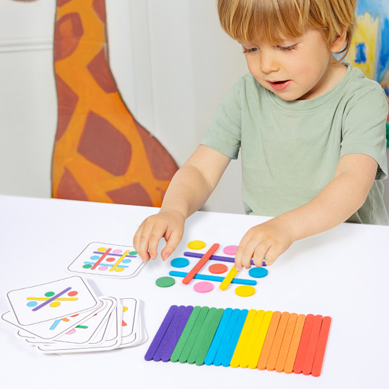 

Early Learning Cognitive Rainbow Stick,Children's Color Matching Puzzle, MathEnlightenment, Puzzle Games, MontessoriBlock Toy