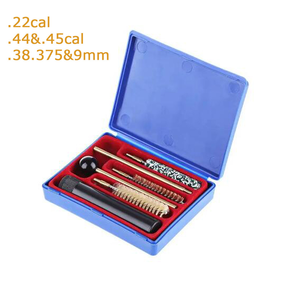 GUGULUZA 7Pcs  Gun Cleaning Tool Kit Cal .38 .357 9mm .22 cal .44 - .45cal Pistol Dauber Solvent Hol