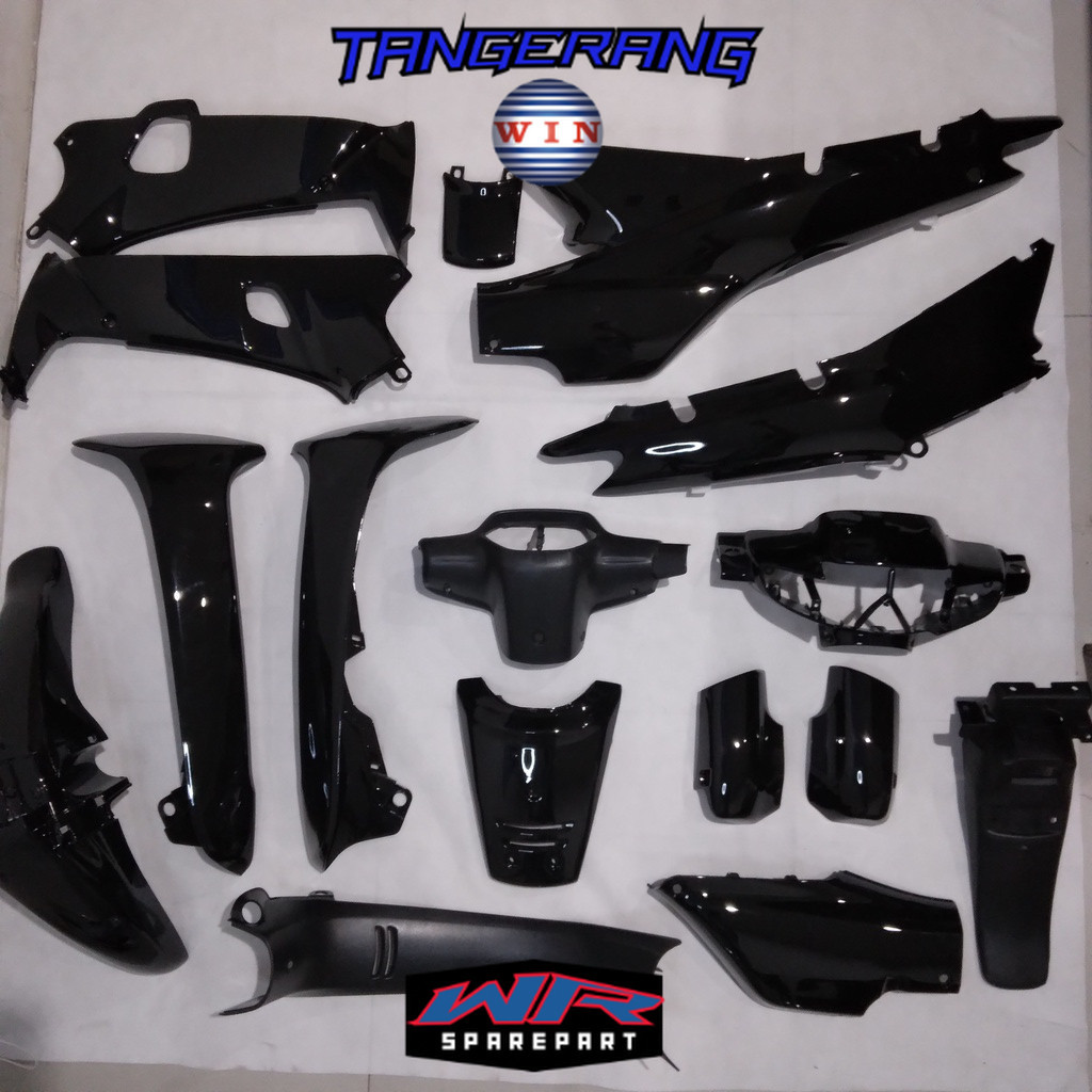 Full Body Supra X Lama 100 cc 1996 1997 1998 1999 2000 2001 2002 Hitam WIN | complete set bodi kasar