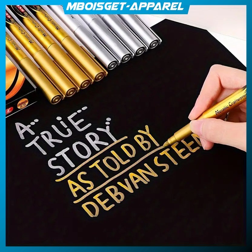

MBOISGET - Spidol Permanen Marker Metallic Chrome Gold Silver 1.5mm 4 PCS - GN550 METALIK EMAS SILVER GRAY permanent marker