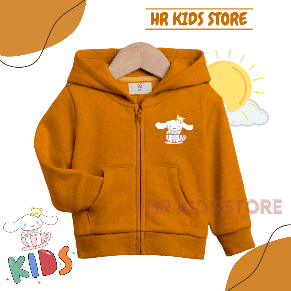 Jaket Anak Perempuan Laki Laki Model Zipper CINNAMOROLL Umur 2-12 Tahun Sweater Anak Cewek Cowok