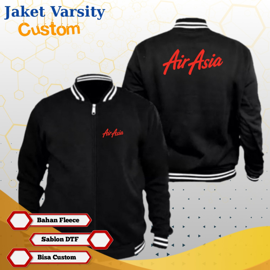 Jaket Air Asia Merchandise Jaket Maskapai MS1 Jaket Varsity Custom