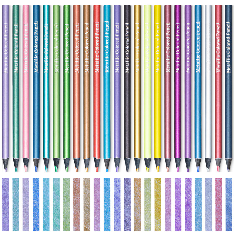 

12 Color Metallic Colored Pencil Set Drawing Sketching Set Painting Coloring Colour Pencils Profession Art Supplies For Artist