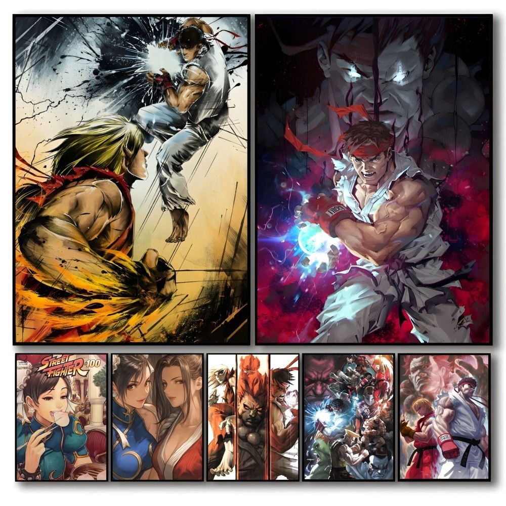 

Street Fighter Nintendo Game Self-adhesive Art Waterproof Paper Sticker Coffee House Bar Room Wall Decor