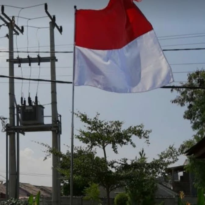 tiang bendera 3m + bendera 80x120cm