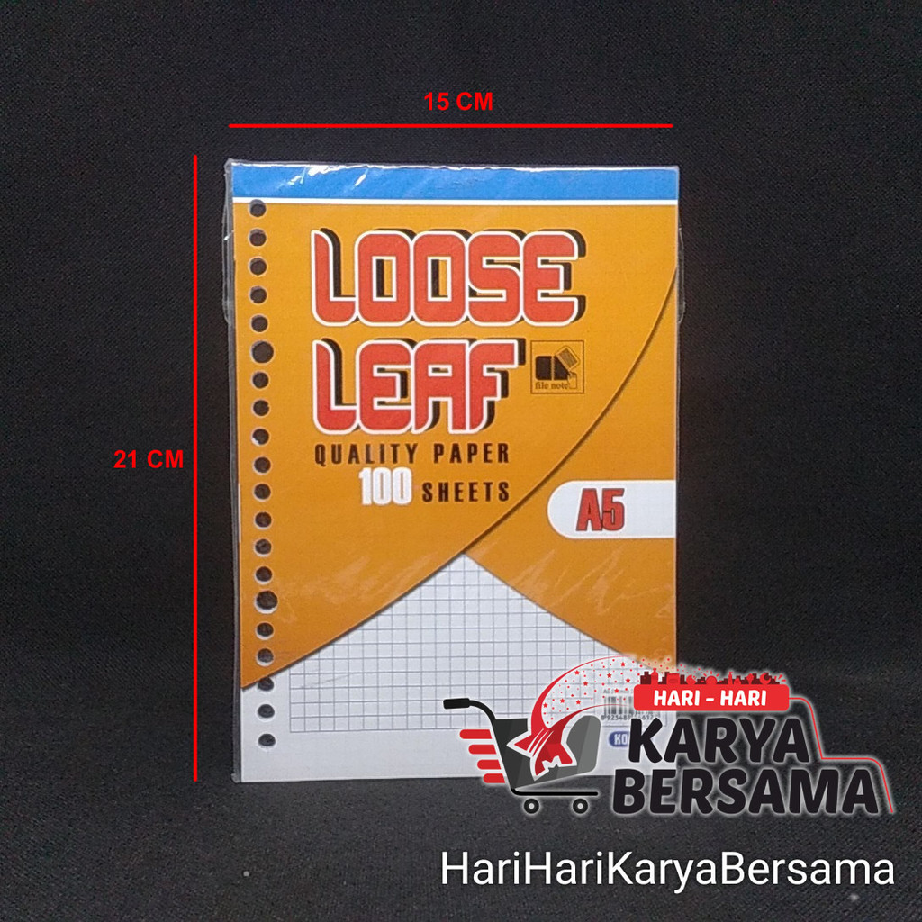

KOALA LOOSE LEAF A5 KERTAS BINDER PETAK ISI 100 SHEETS