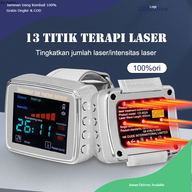 Jam tangan Terapi laser 12/13/15 titik laser fisioterapi untuk diabetes kolesterol darah tinggi dara
