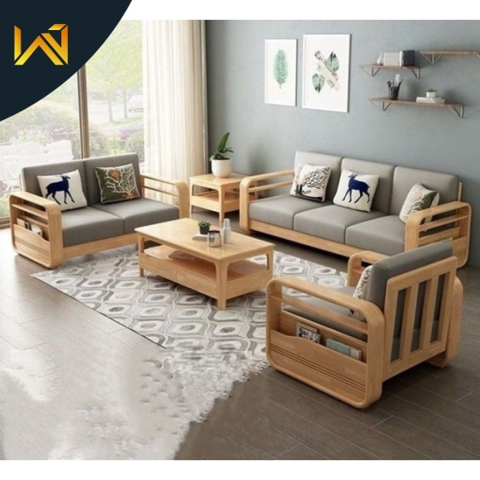 set kursi tamu jati sofa minimalis jati