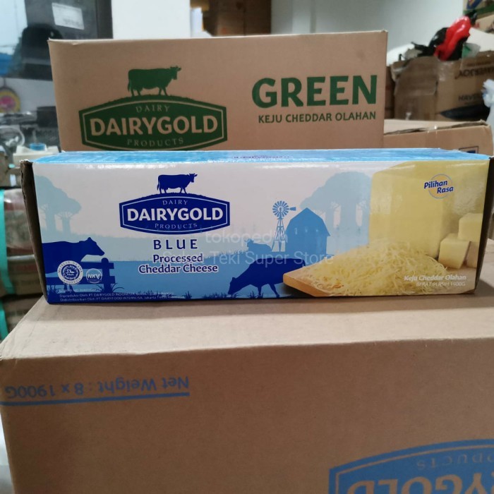

Dairygold Blue Cheddar Cheese Dairy Gold Keju Premium 2kg
