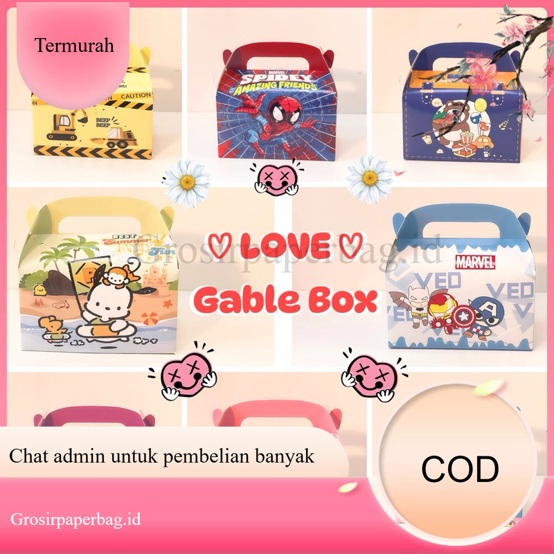 

Kotak Kado Ulang Tahun Anak Super Hero Lucu Gable Box Tenteng Goodie Bag Party Souvenir
