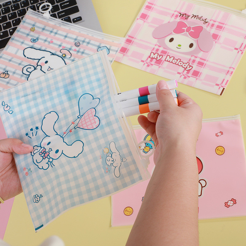 

Tempat Pensil Transparan Karakter Lucu Sanrio Cinamoroll/ My Melody /Waterproof Zipper Sanrio Kartun