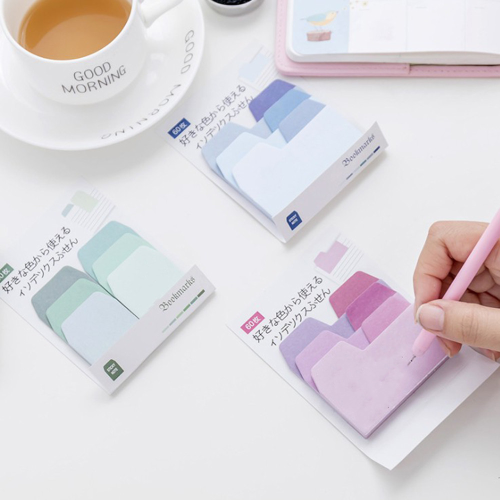 

1 Piece Lytwtw's Adhesive Cute Refreshing Gradient Multi-color Notes Notepad Memo Pad Office School Supplies Stationery Sticker