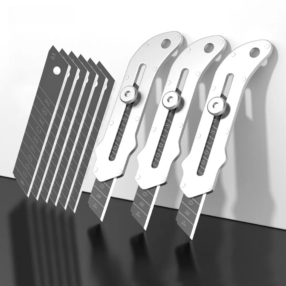 

New Stainless Steel Portable Utility Knife Retractable Wallpaper Unboxing Knife Paper Cutter Office School Stationery Supplies