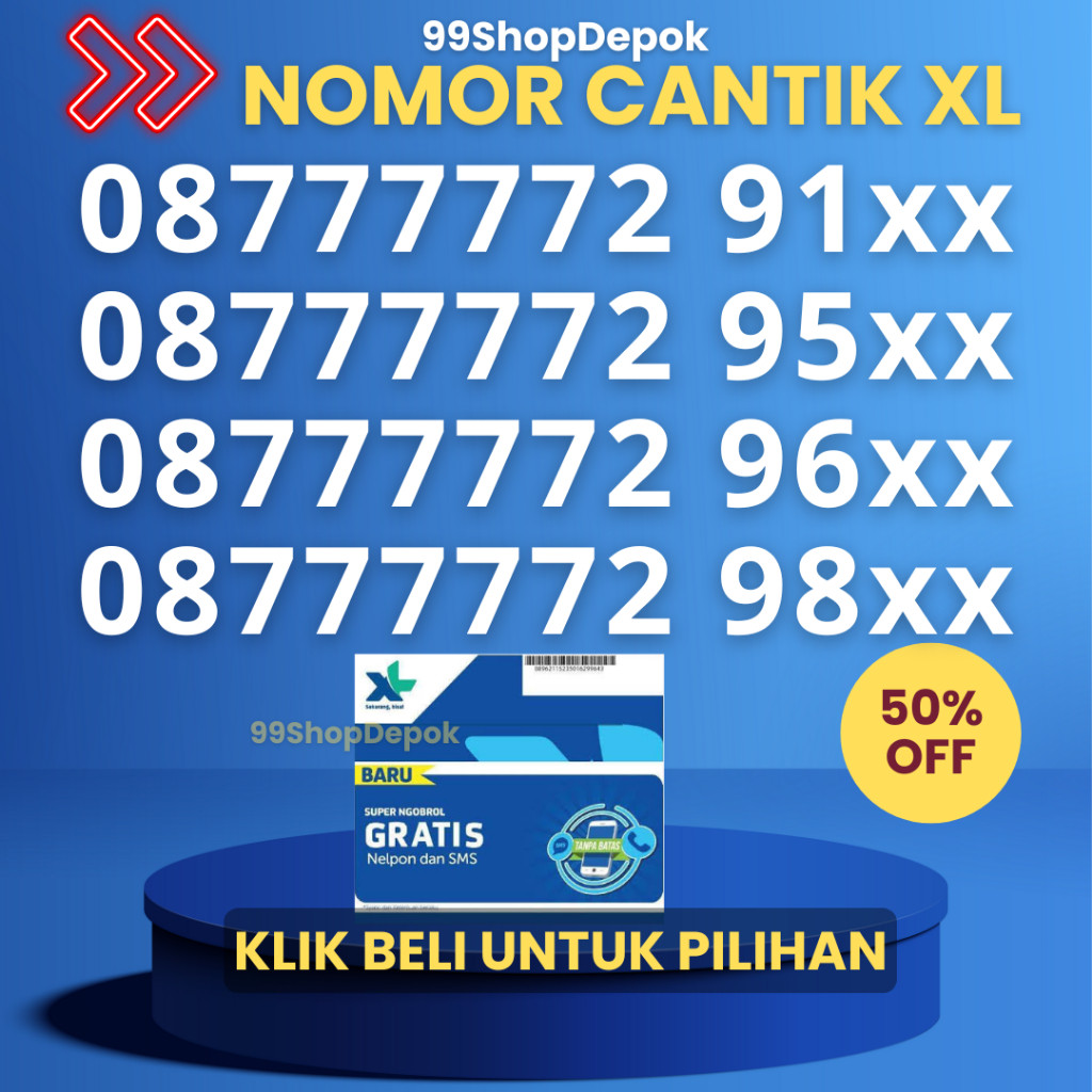 Nomor Cantik XL Kode 88.6 - Nomer Cantik XL 77777 Kartu Perdana XL 4g Nomor Cantik XL 77777 Nomor Ca