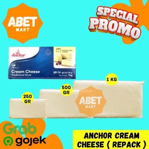 

RB Anchor Cream Cheese 250Gr 500Gr 1Kg - Repack Keju Krim Ancor 250 500 Gr 1 Kg 1/2 1/4 Instan