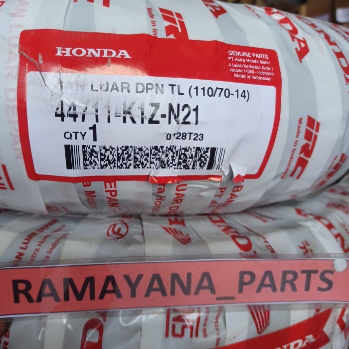 Ban Tubles Depan 110/70/14 Honda PCX 160 K1Z 44711K1ZN21