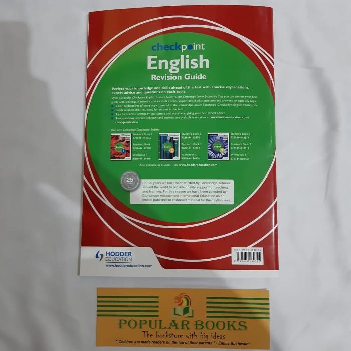 

Cambridge Checkpoint English Revision Guide for Lower Secondary Test