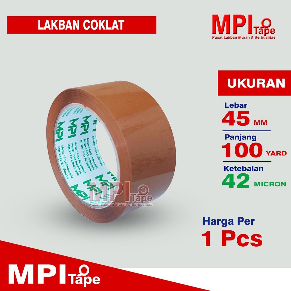 

Lakban Coklat Ekonomis 45 mm x 100 Yard - MPI