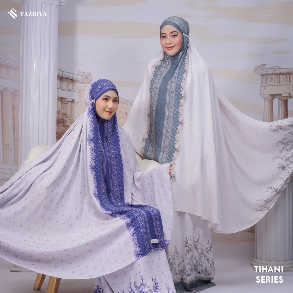 ORIGINAL 100% MUKENA TAZBIYA TIHANI SERIES | Mukena Rayon Jumbo Motif 2 in 1 dengan Sajadah