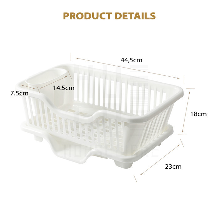 HUGO Tempat Rak Pengering Piring Mangkok Plastik Rak Cuci Piring Dapur