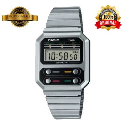 Original Jam Tangan Casio Vintage Original  Pria Stainless Steel Silver CS