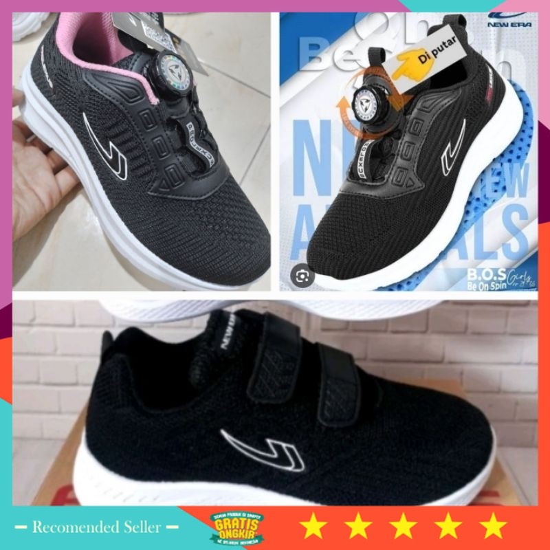 Sepatu Anak Sekolah Murah Berkualitas / SEPATU SEKOLAH PEREKAT HITAM PUTIH NEW ERA/ SEPATU SEKOLAH P