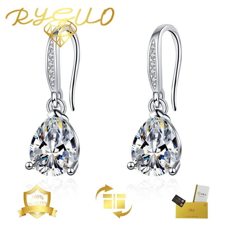 RYGUO Anting-anting Moissanite Terlaris Fashion