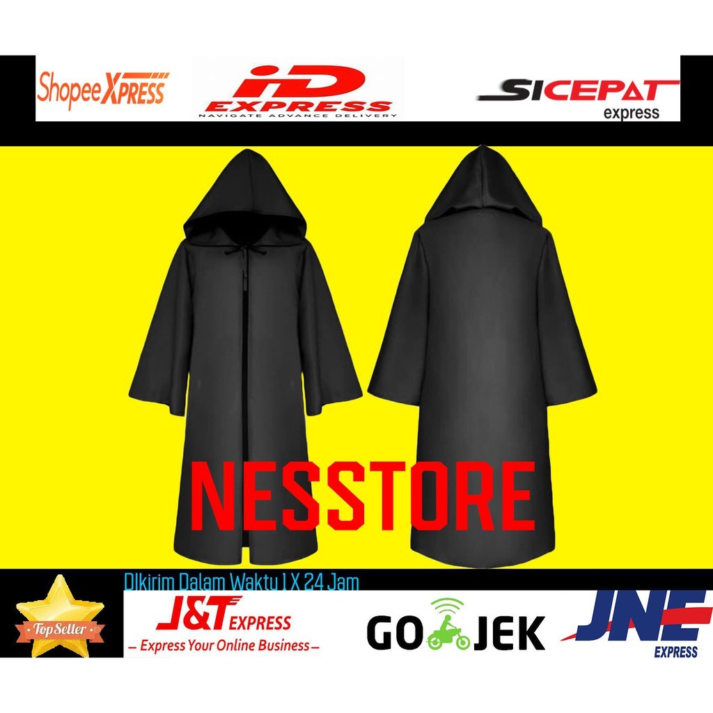 Kostum jubah hitam starwars jedi vader anak dewasa hallowen