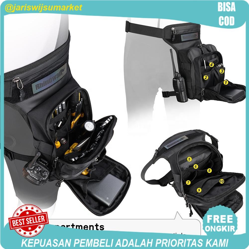 Rhinowalk MT102 Tas Sepeda Motor Selempang Taktikal Motorcycle Tactical Leg Bag Outdoor