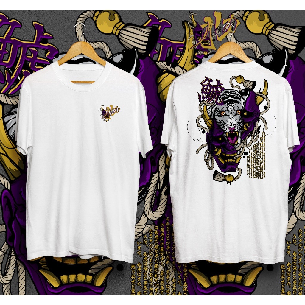 【Ori】 Baju Kaos Distro Pria Wanita Keren Lengan Pendek Raijin Ryu Byakko Phoenix Witch