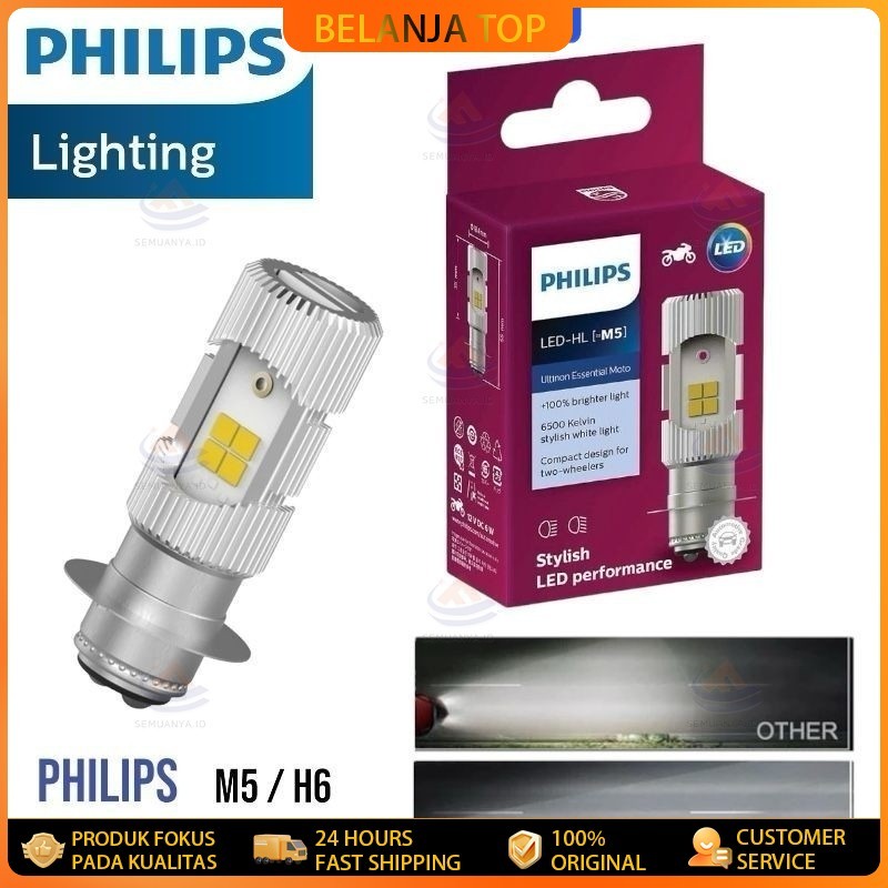 【ORIGINAL Philips 100%】 Lampu motor philips Philips philips m5 led Lampu utama led h6 Lampu led depa