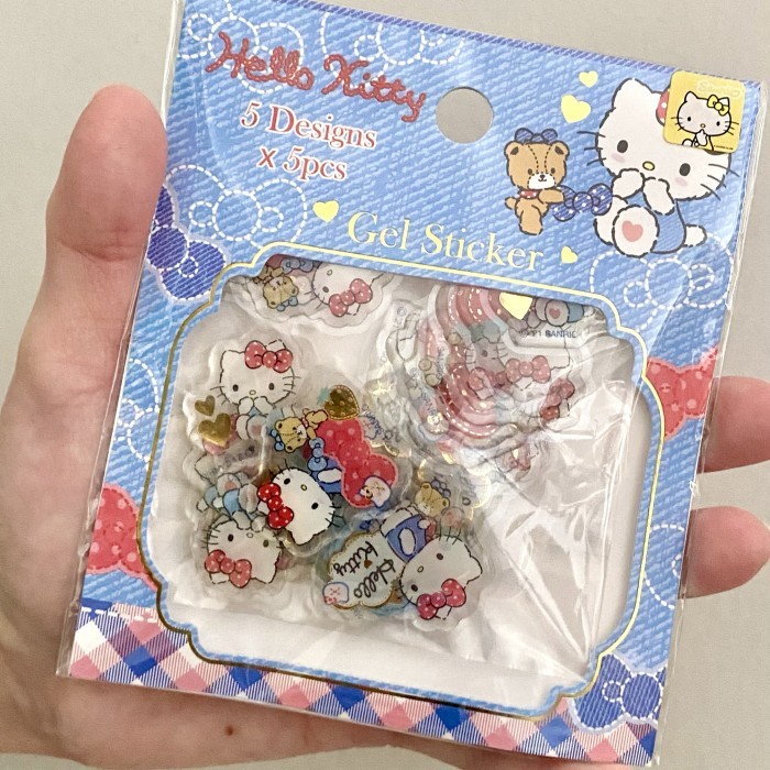

Gel Sticker Sanrio Original each pack contains 5 Designs x 5 Pcs - Hello Kitty