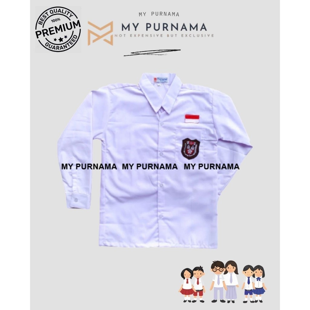 

Baju Seragam Sekolah SD Kemeja Putih Lengan Panjang Kelas SD Bahan Oxford - My Purnama