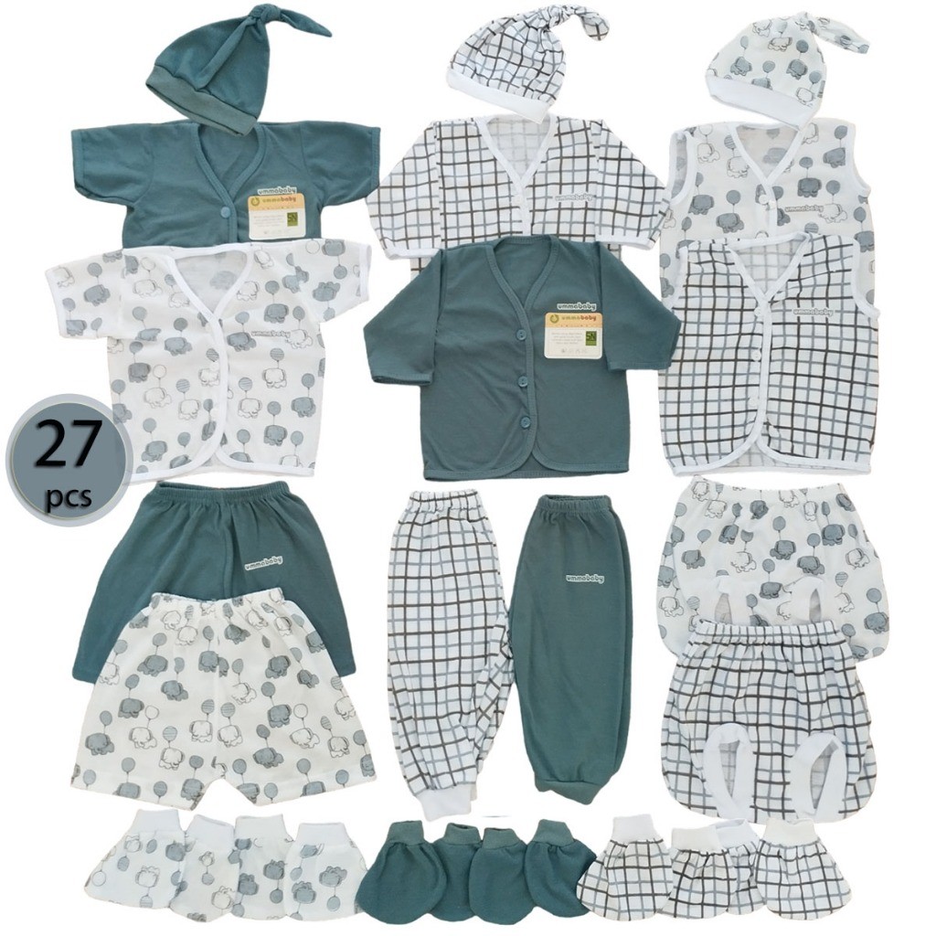 Pakaian Bayi Lucu27 Pcs Baju Bayi Perempuan Laki-laki Pakaian Bayi Newborn SNI Brojol Paket Baju Bay