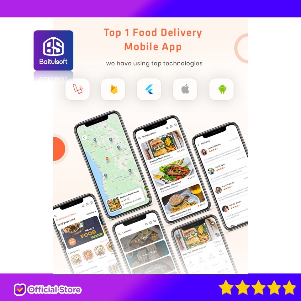 SOURCE CODE APLIKASI FOODIE | UBEREATS CLONE | FOOD DELIVERY APP | MULTIPLE RESTAURANT FOOD DELIVERY