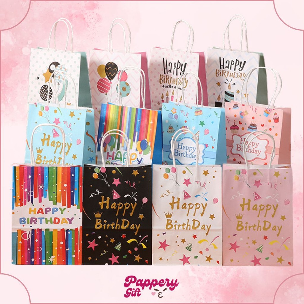 

Paper Bag Gift Cute / Paperbag HadiahTulisan Happy Birthday HBD (15 x 8 x 21Cm) - SE0408