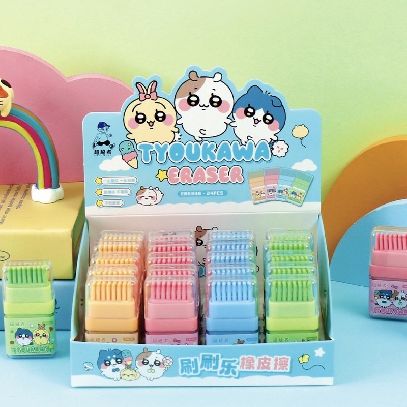 

24pcs Chiikawa Eraser Creative Double-End Eraser Series Writing Drawing Pencil Erasers Stationery Office School Supplies
