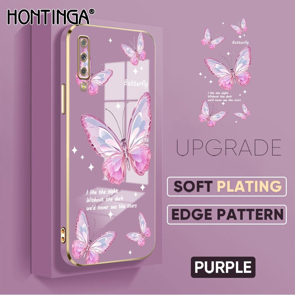 Hontinga Casing Hp Untuk Compitable With Samsung A7 2018 A750 Cassing Free Lanyard Silikon Softcase 