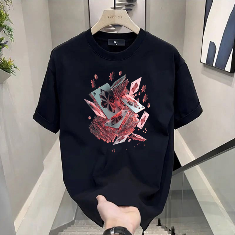 kaos oversize pria kaos kartu remi o neck epidemic streetwear kaos 200 gsm