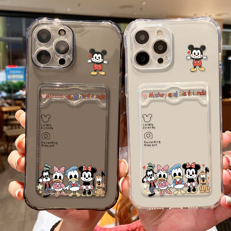 Charming Animated Kin TPU Durable Transparent Shockproof Card Holder Phone Case for Realme 5/5i/5s/6