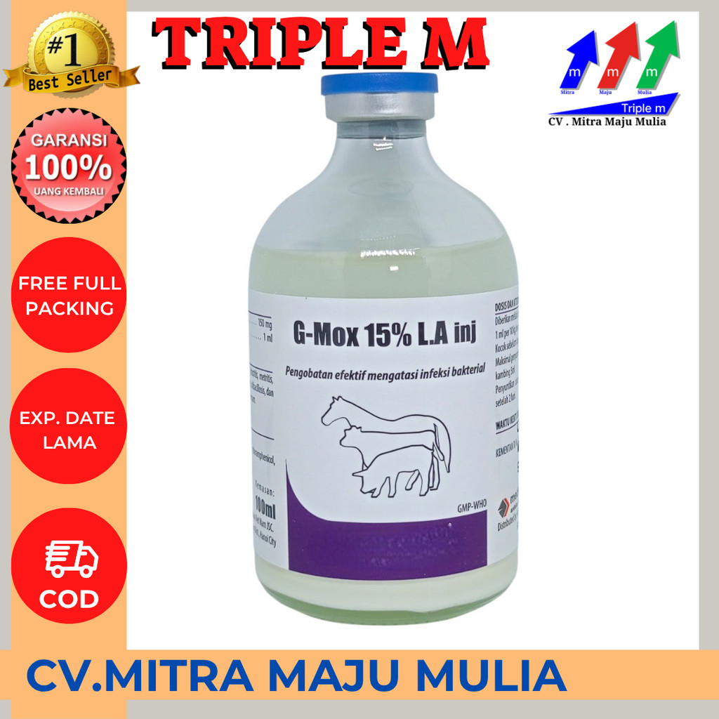 G-MOX 15% LA injek 100ml Anti biotik hewan besar