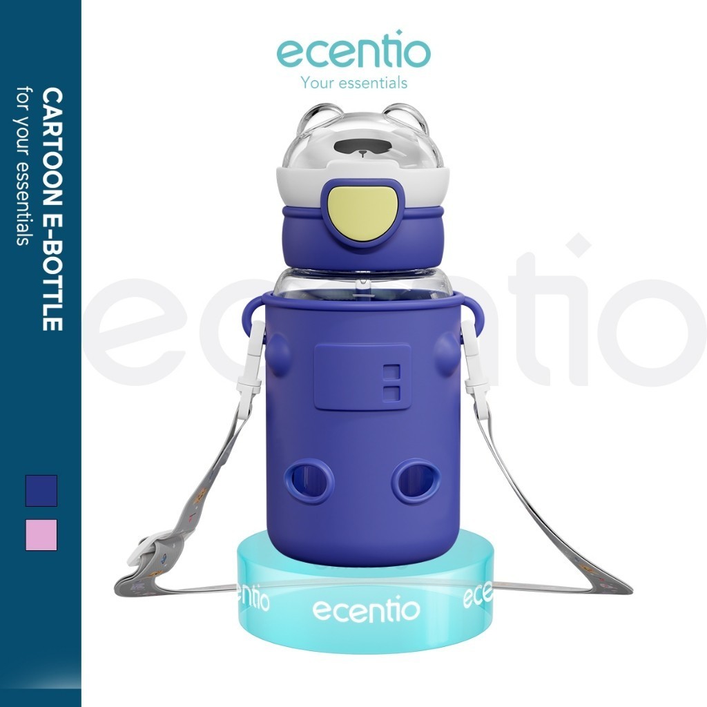 ecentio sedotan botol minum anak anti tumpah sekolah botol tali BPA free